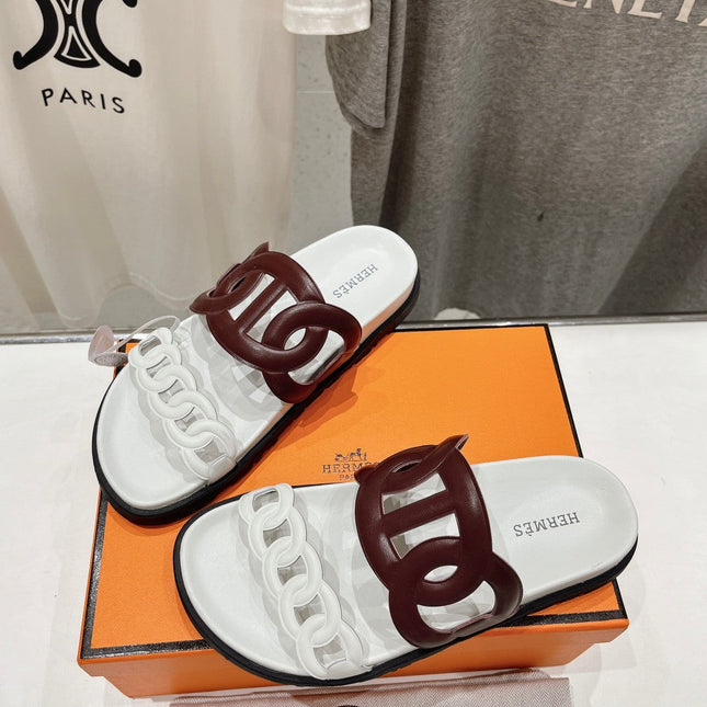 EXTRA SANDAL WHITE MIX BROWN CALFSKIN