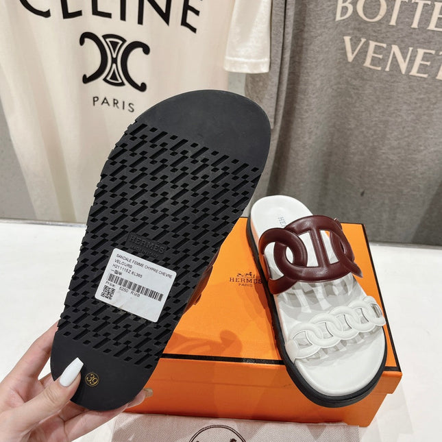 EXTRA SANDAL WHITE MIX BROWN CALFSKIN