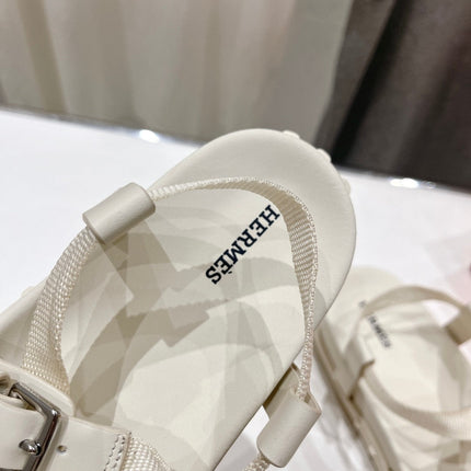 SANDAL BRAIDED 30 WHITE CALFSKIN