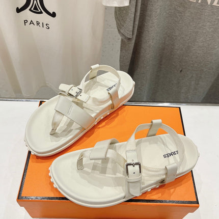 SANDAL BRAIDED 30 WHITE CALFSKIN