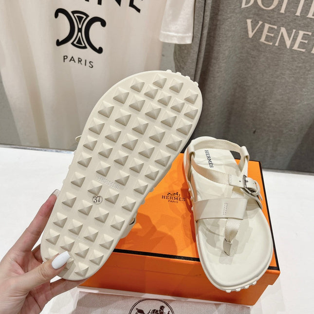 SANDAL BRAIDED 30 WHITE CALFSKIN