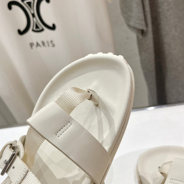 SANDAL BRAIDED 30 WHITE CALFSKIN
