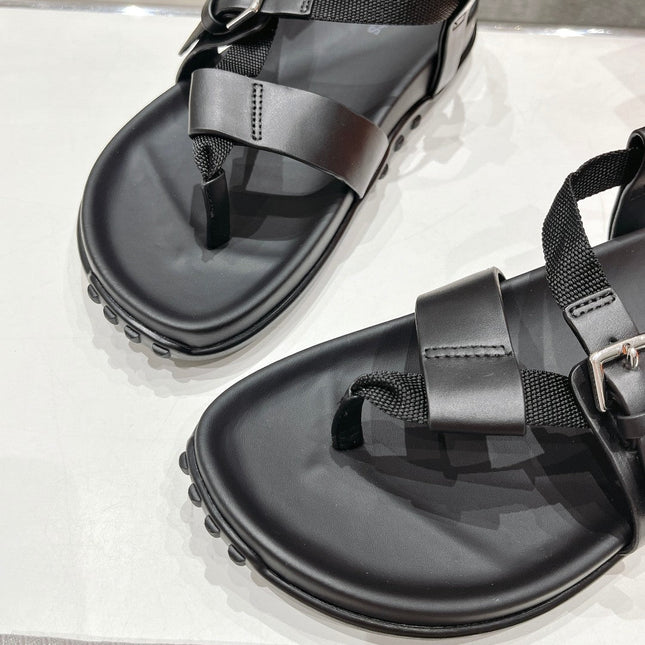 SANDAL BRAIDED 30 BLACK CALFSKIN