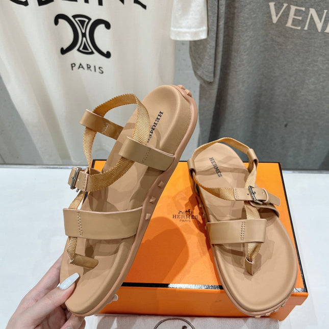 SANDAL BRAIDED 30 CHAMPAGNE CALFSKIN