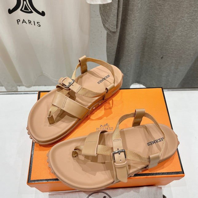 SANDAL BRAIDED 30 CHAMPAGNE CALFSKIN