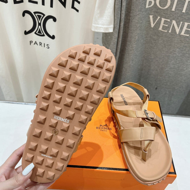 SANDAL BRAIDED 30 CHAMPAGNE CALFSKIN