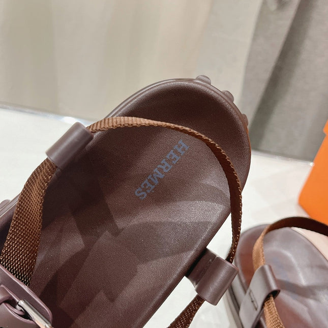SANDAL BRAIDED 30 CHOCOLATE CALFSKIN