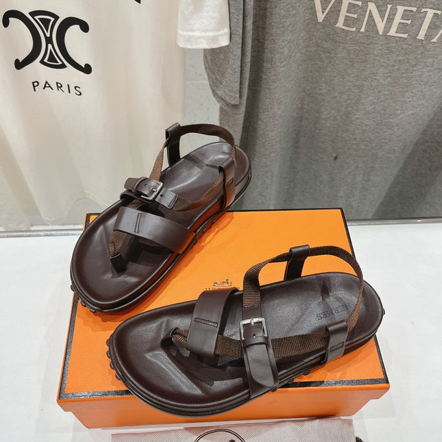 SANDAL BRAIDED 30 CHOCOLATE CALFSKIN