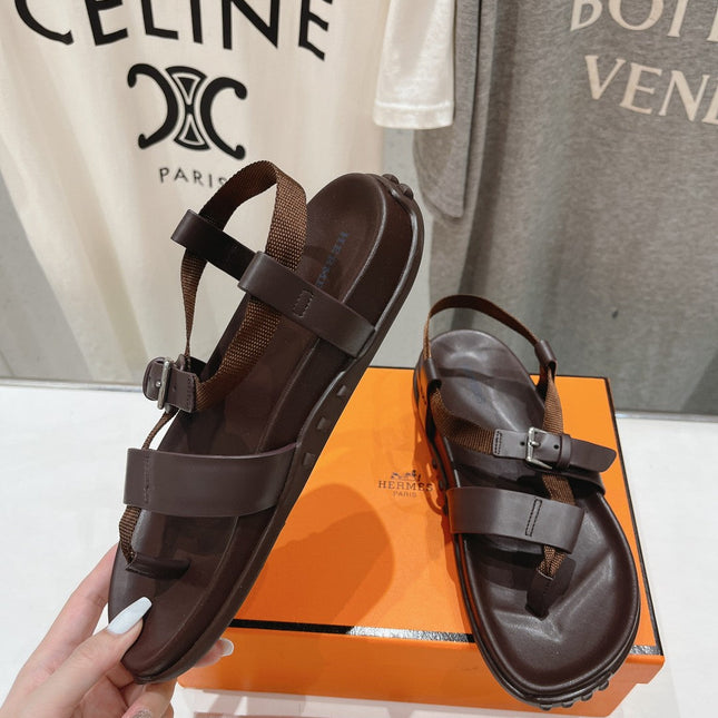 SANDAL BRAIDED 30 CHOCOLATE CALFSKIN