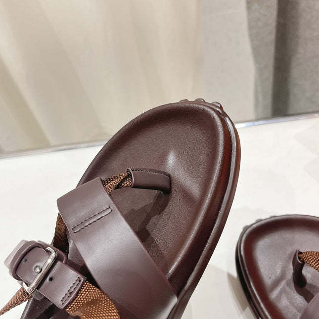 SANDAL BRAIDED 30 CHOCOLATE CALFSKIN
