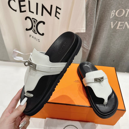 EMPIRE SANDAL BLACK MIX WHITE CALFSKIN