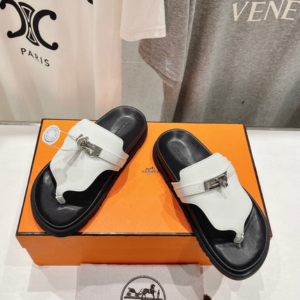 EMPIRE SANDAL BLACK MIX WHITE CALFSKIN
