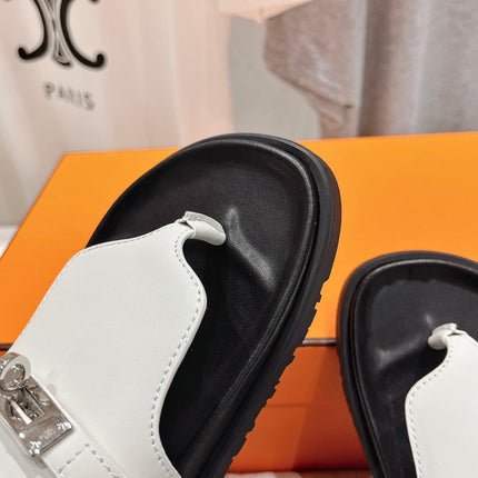 EMPIRE SANDAL BLACK MIX WHITE CALFSKIN