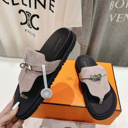 EMPIRE SANDAL BLACK MIX LIGHT GRAY SUEDE