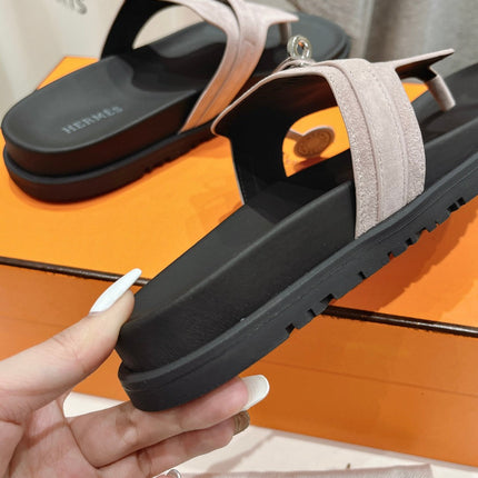 EMPIRE SANDAL BLACK MIX LIGHT GRAY SUEDE