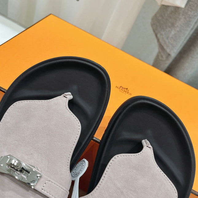 EMPIRE SANDAL BLACK MIX LIGHT GRAY SUEDE