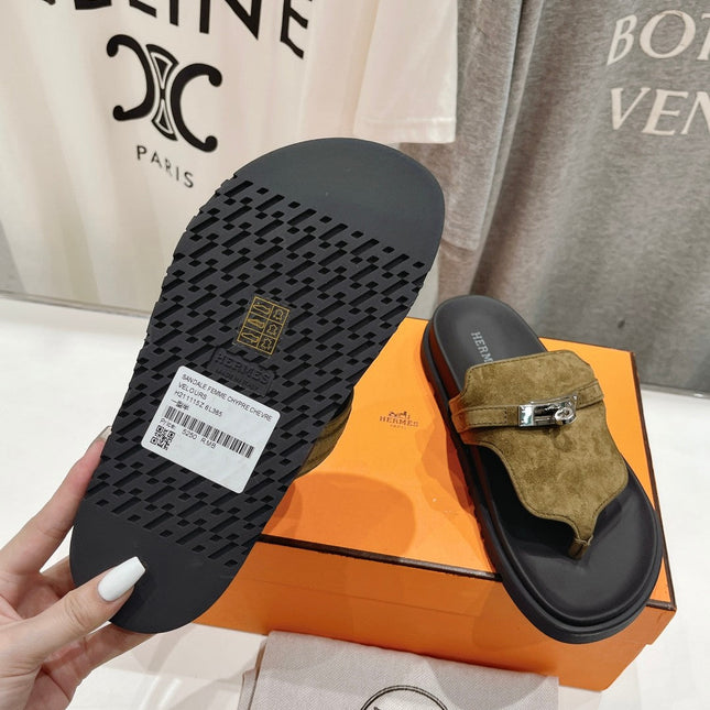 EMPIRE SANDAL BLACK MIX ARMY GREEN SUEDE