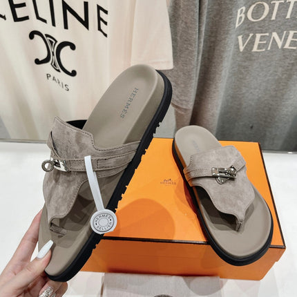 EMPIRE SANDAL LIGHT GRAY SUEDE