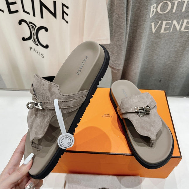 EMPIRE SANDAL LIGHT GRAY SUEDE