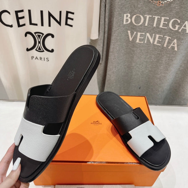 IZMIR SANDAL BLACK MIX WHITE LAMBSKIN