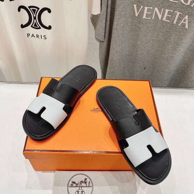 IZMIR SANDAL BLACK MIX WHITE LAMBSKIN