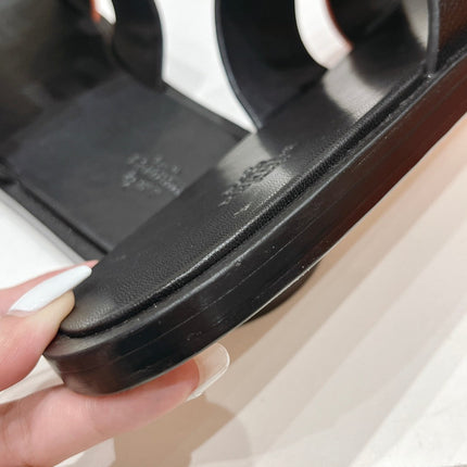 IZMIR SANDAL BLACK MIX ORANGE LAMBSKIN