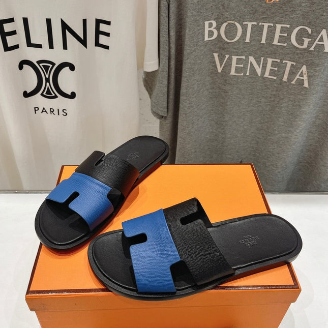 IZMIR SANDAL BLACK MIX COBALT LAMBSKIN