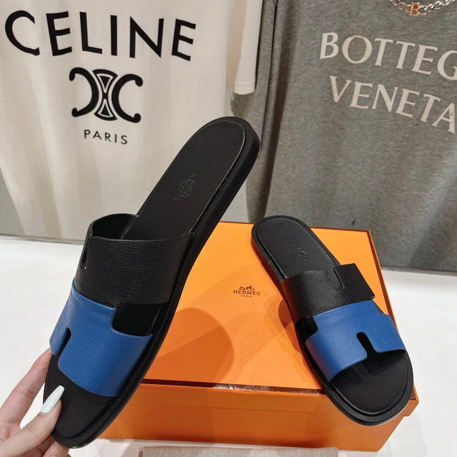 IZMIR SANDAL BLACK MIX COBALT LAMBSKIN