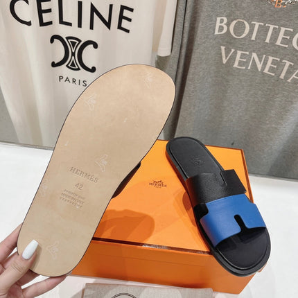 IZMIR SANDAL BLACK MIX COBALT LAMBSKIN