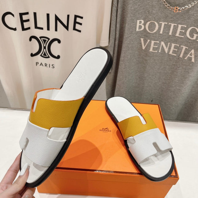 IZMIR SANDAL WHITE MIX YELLOW LAMBSKIN