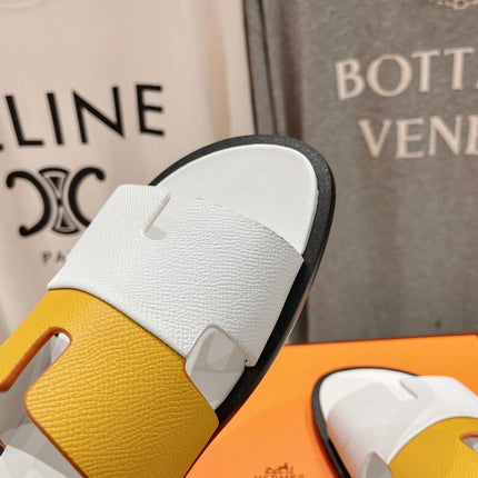 IZMIR SANDAL WHITE MIX YELLOW LAMBSKIN