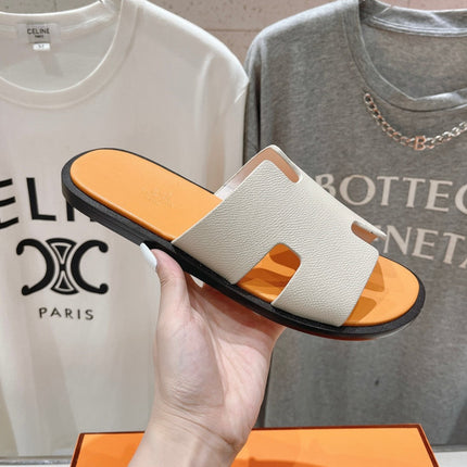 IZMIR SANDAL CREAM WHITE MIX LIGHT ORANGE LAMBSKIN