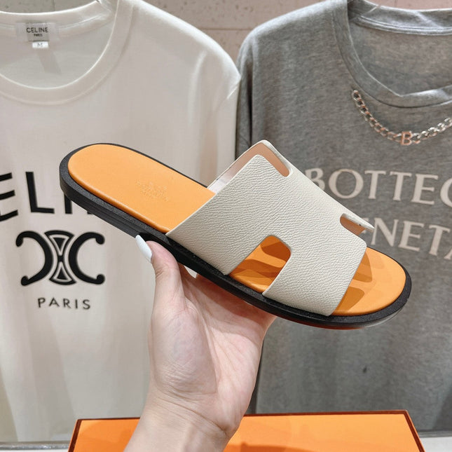 IZMIR SANDAL CREAM WHITE MIX LIGHT ORANGE LAMBSKIN
