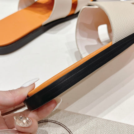 IZMIR SANDAL CREAM WHITE MIX LIGHT ORANGE LAMBSKIN