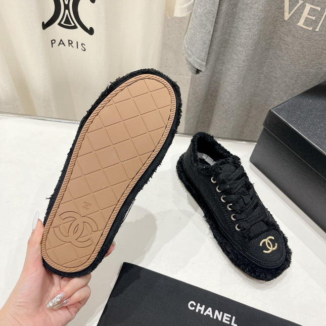 CC SNEAKER BLACK DENIM FABRIC