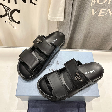 PRA STRAP SANDALS BLACK CALFSKIN
