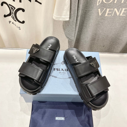 PRA STRAP SANDALS BLACK CALFSKIN