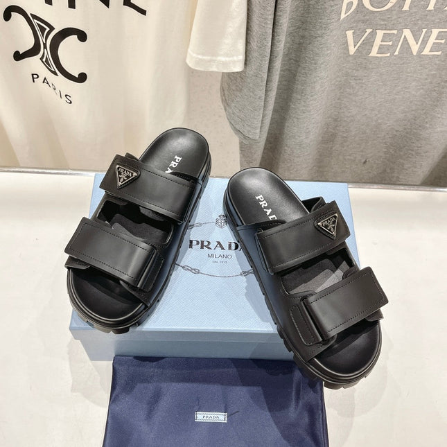 PRA STRAP SANDALS BLACK CALFSKIN