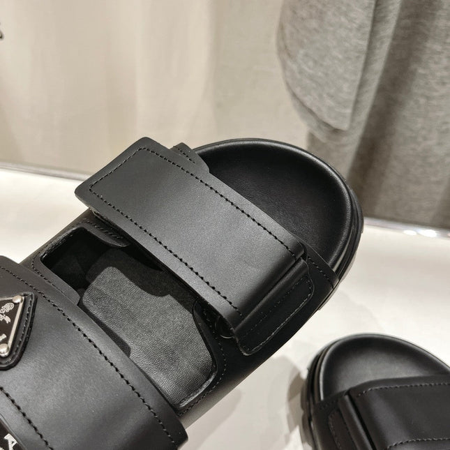 PRA STRAP SANDALS BLACK CALFSKIN