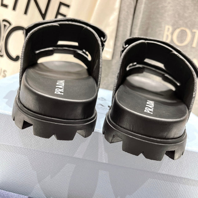 PRA STRAP SANDALS BLACK CALFSKIN