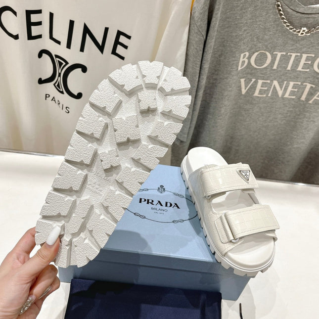 PRA CROCODILE LEATHER MOTIF SANDALS WHITE CALFSKIN