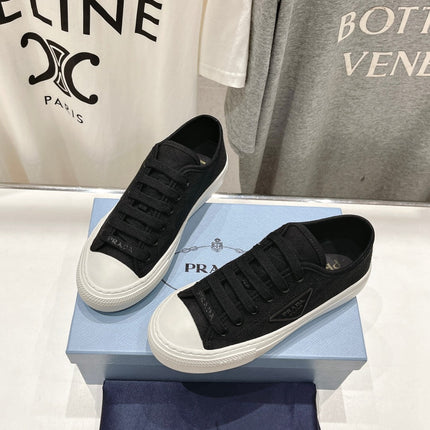 PRA PRINTED COTTON SNEAKERS BLACK AND WHITE CANVAS