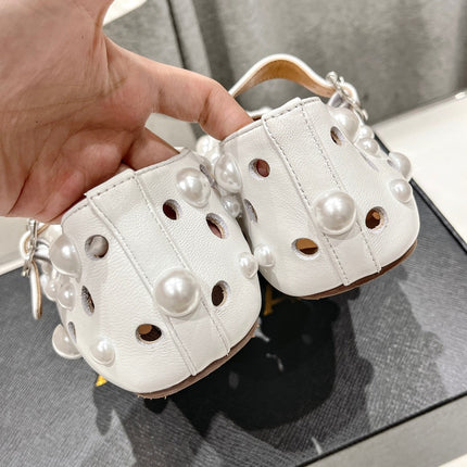 ALAIA PEARL MARY JANE SHOES WHITE LAMBSKIN