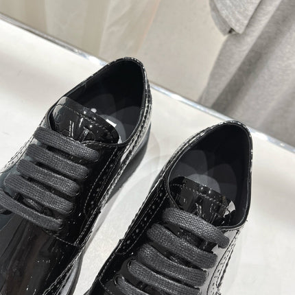 PRA BRUSHED LEATHER DERBY SHOES GLOSSY BLACK
