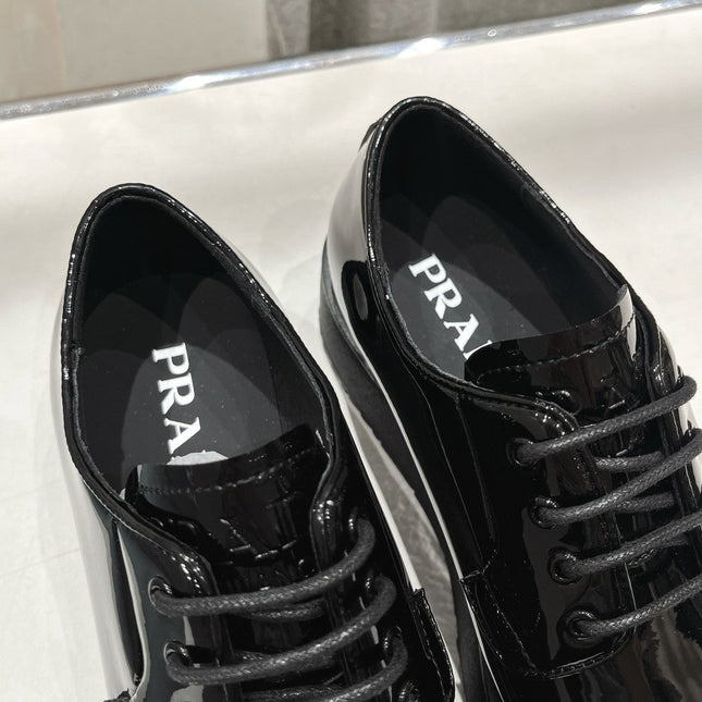 PRA BRUSHED LEATHER LOAFERS GLOSSY BLACK