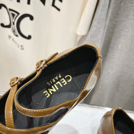 BALLET FLAT WITH CROSSOVER STRAP IN SEPIA BROWN LAMBSKIN