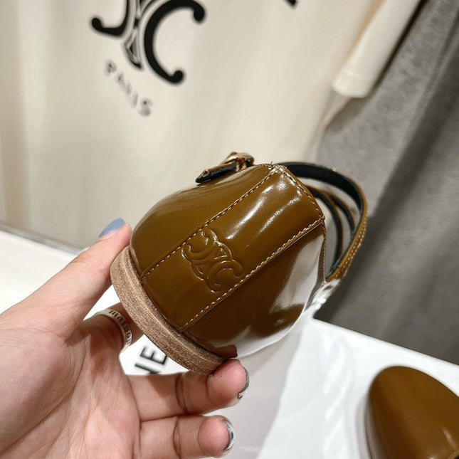 BALLET FLAT WITH CROSSOVER STRAP IN SEPIA BROWN LAMBSKIN