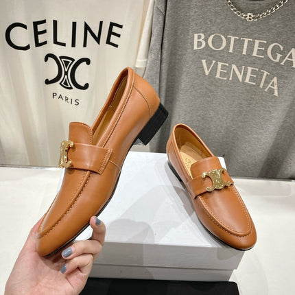 TRIOMPHE LOAFER IN BRONZE BROWN SMOOTH CALFSKIN GOLD HARDWARE