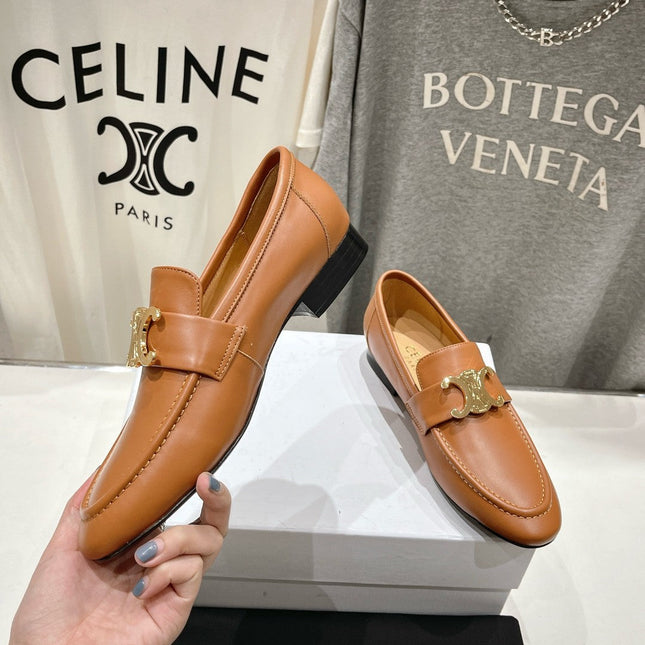 TRIOMPHE LOAFER IN BRONZE BROWN SMOOTH CALFSKIN GOLD HARDWARE