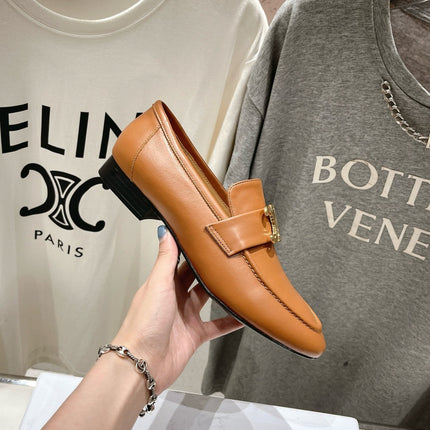 TRIOMPHE LOAFER IN BRONZE BROWN SMOOTH CALFSKIN GOLD HARDWARE